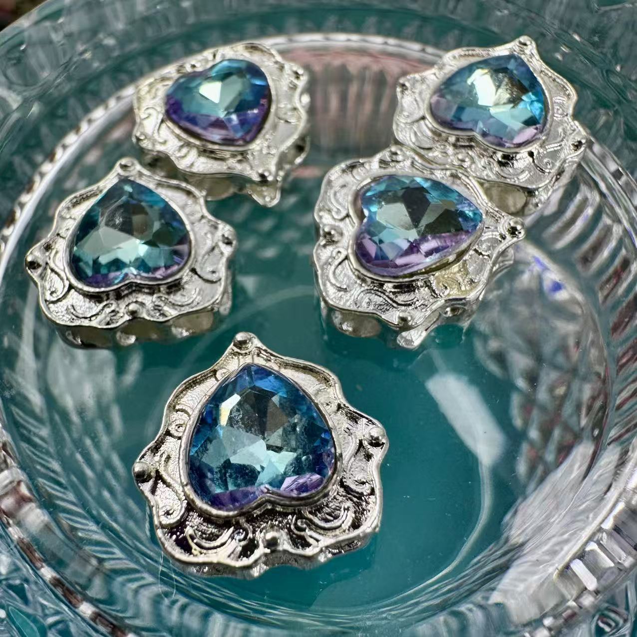 New Arrival Rhinestone‑Set Oval Magic Box Multi‑Hole Zircon Spacer Beads, Cabochon DIY Handmade Beading Accessories for Bracelets & Necklaces