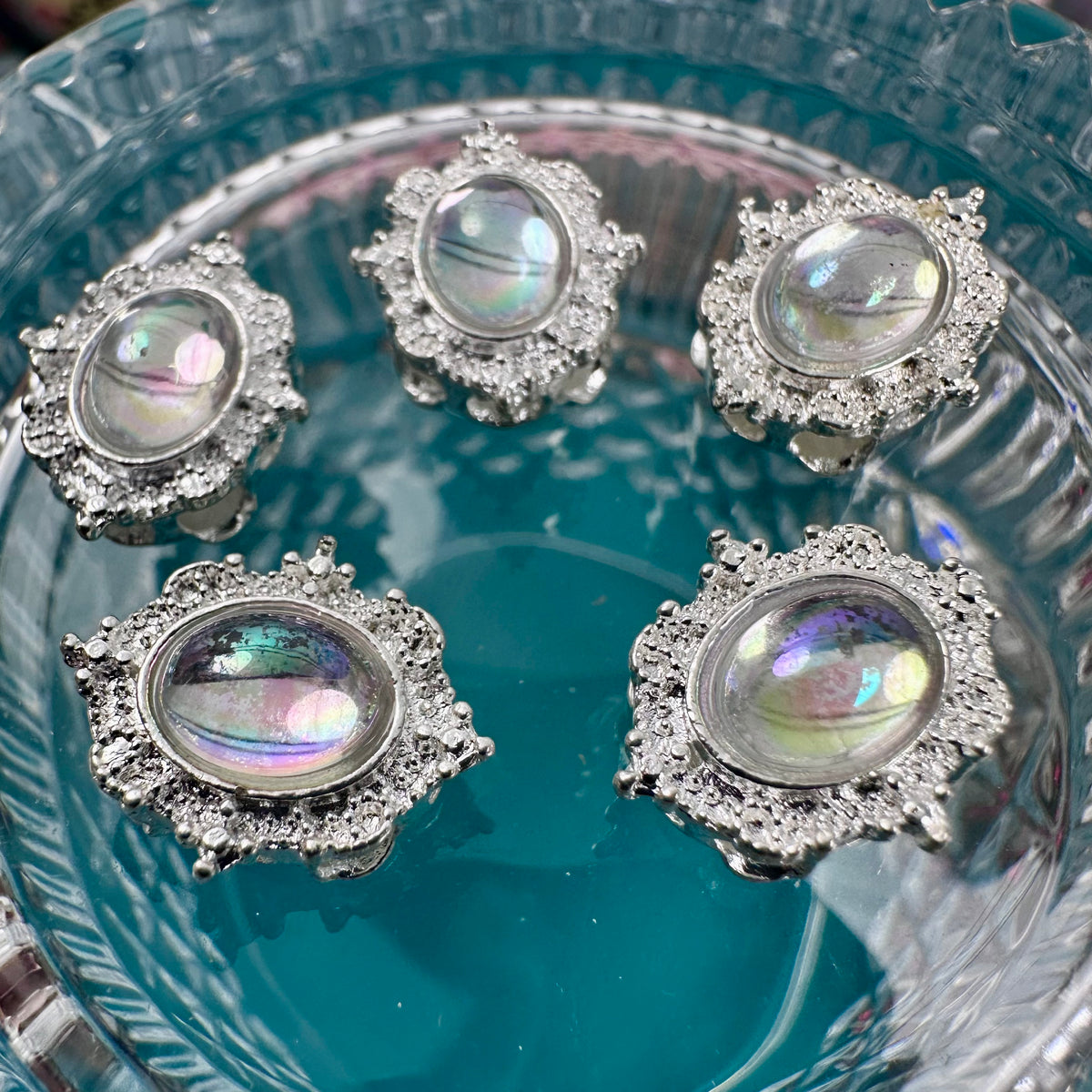 New Arrival Rhinestone‑Set Oval Magic Box Multi‑Hole Zircon Spacer Beads, Cabochon DIY Handmade Beading Accessories for Bracelets & Necklaces